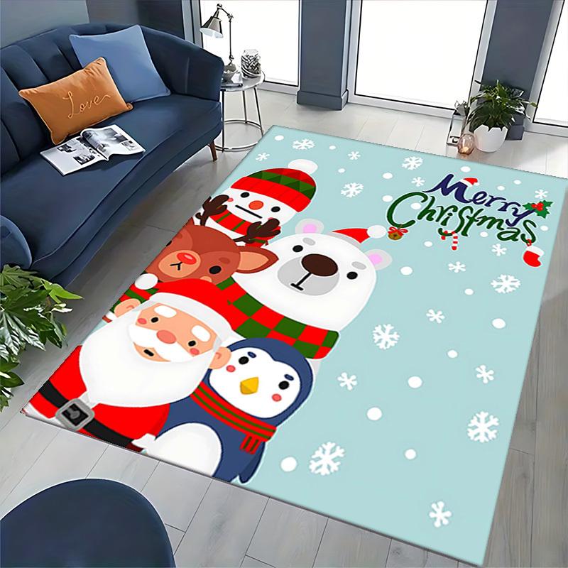 Weihnachten Anime Cartoon Design Stuhlmatte Rutschfester Teppich für Büro, Heimdekoration, Wohnzimmer, Schlafzimmer, Spielzimmer und Studentenwohnheim.R044