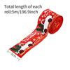 5M Christmas Ribbon Printed Christmas Linen Ribbon For Handmade Design Christmas Decoration Gift Packing