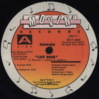 12inch Record IMMAJE - Luv Ride MR015 Movin' Records 1991 US Dance & Electronica Used