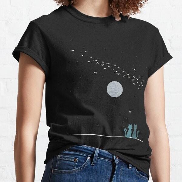 Cats Starry Night Classic T-Shirt L