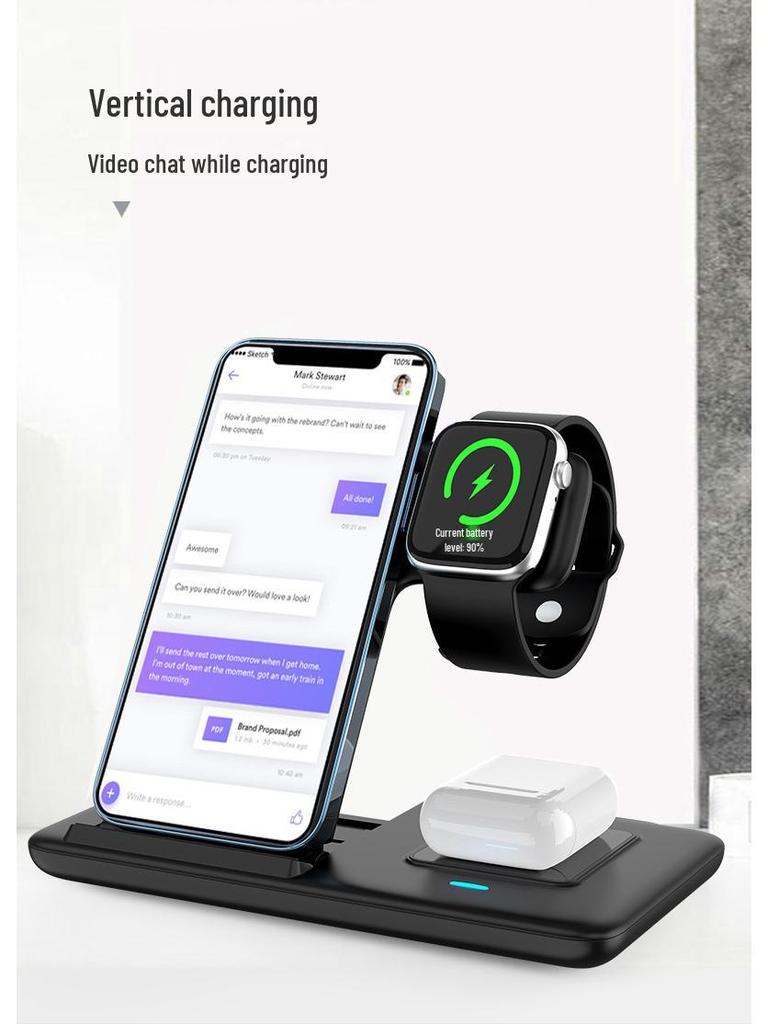 3-in-1 Folding Fast Wireless Charger 15W