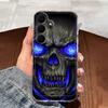 Blue Flame Skull Pattern Phone Case for Samsung Galaxy S26 S25 S24 S23 S21 S20 fe/plus/Ultra Anti Drop Transparent Soft Case