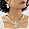 Personality Exaggerated Flower Stud Earrings Collar Set Creative Personality Niche Design Sense Daily Party Hundred