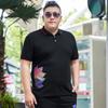Extra dickes und extra großes, lockeres Kurzarm-T-Shirt für Herren mit Revers, Poloshirt, halbärmeliges T-Shirt mit Kragen, Übergröße, Sommerkleid in Übergröße