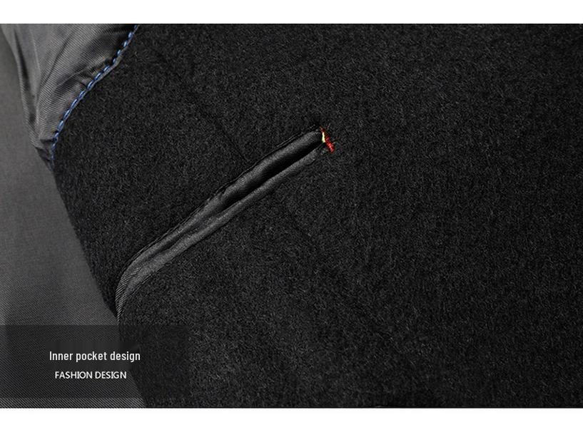 Men's Wool Blend Lapel Jacket for Middle-Aged and Elderly - Spring/Autumn Casual Outerwear