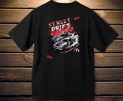 Street Drift Dynamic Racing 100% Cotton T-shirt Mens Tees Top - Drifting Competition Graphic Tee