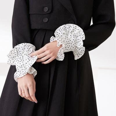 Kadın 1 Çift Fırfırlı Düz Bileklikler Çıkarılabilir Dantelli Sökülebilir Gömlek Kol Manşetleri Kış Sonbahar Kazak için Sahte Kollu