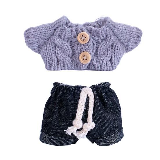 Doll Clothes Set Jeans & Knitted Sweater Baby Outfit for 15cm Dolls Trendy Doll Outfit Collection for Doll Collectors