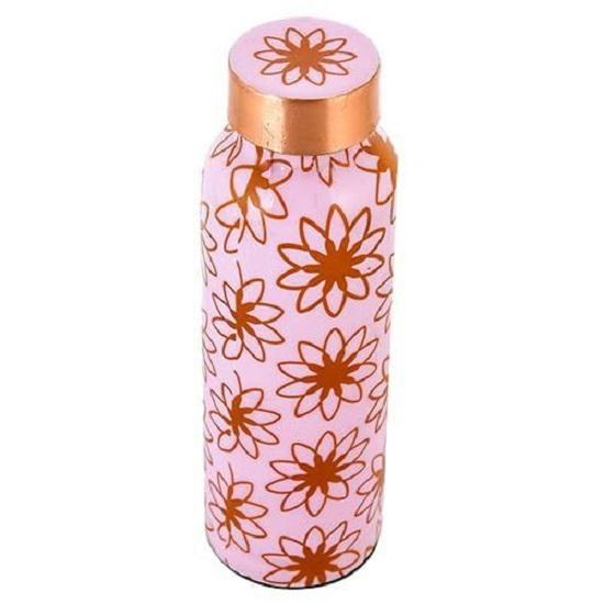 Copper Water Bottle 500 ML with Anti Oxidant Properties | Diwali Gifts for Family and Friends 100% Copper Water Bottle (Peach, 500 Ml)