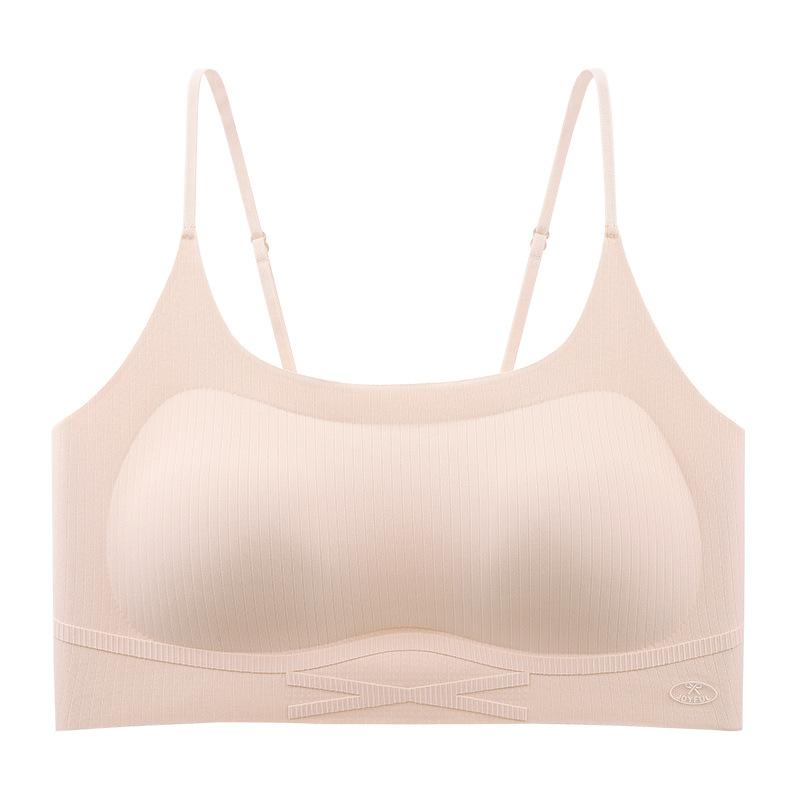 Liquid Foundation Bra Seamless Tube Top Anti-light Beautiful Back Underwear Small Chest Small Suspender Thin Shoulder Strap Underwear