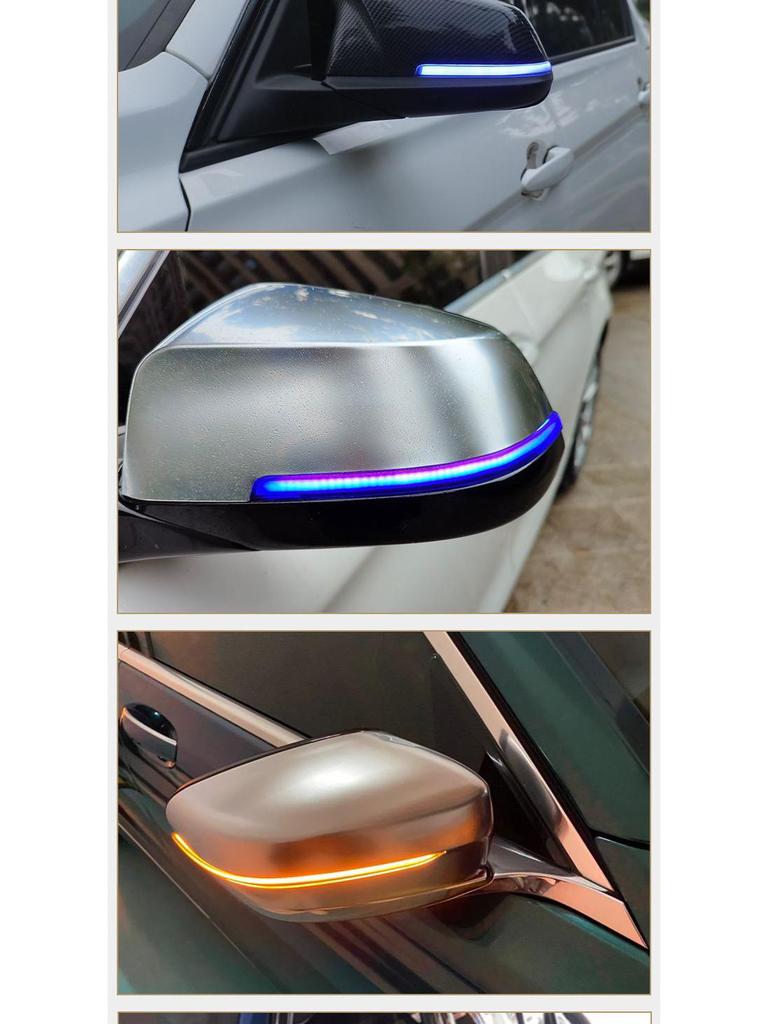 Blue Sequential Turn Signal for BMW 1-5 Series, X1, X3, X5, X6 - Modified One-Wipe Rearview Mirror