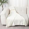 Thickened Velveteen Lamb's Wool Blanket & Shawl - Sofa Throw, Office, Kids Embroidery