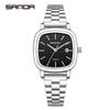 Fashion Square Dial Couple's Wristwatches Men Women Casual Daily Calendar Watch Waterproof Steel Strap Relojs