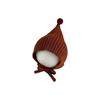 Comfortable Lacing Beanie Cap Solid Color Earmuffs Cap Cute Children Pullover Hat  Autumn Winter
