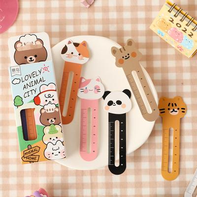 30pcs Ruler Bookmarks for Books Animal City Series Cartoon Cute Gifts Student Stationery Book Holder Teacher Prize Gifts