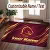 Benutzerdefinierter Teppich Brisbane Broncos Muster Druck Name Text Weicher Rutschfester Boden Teppich für Zuhause Innen Dekoration