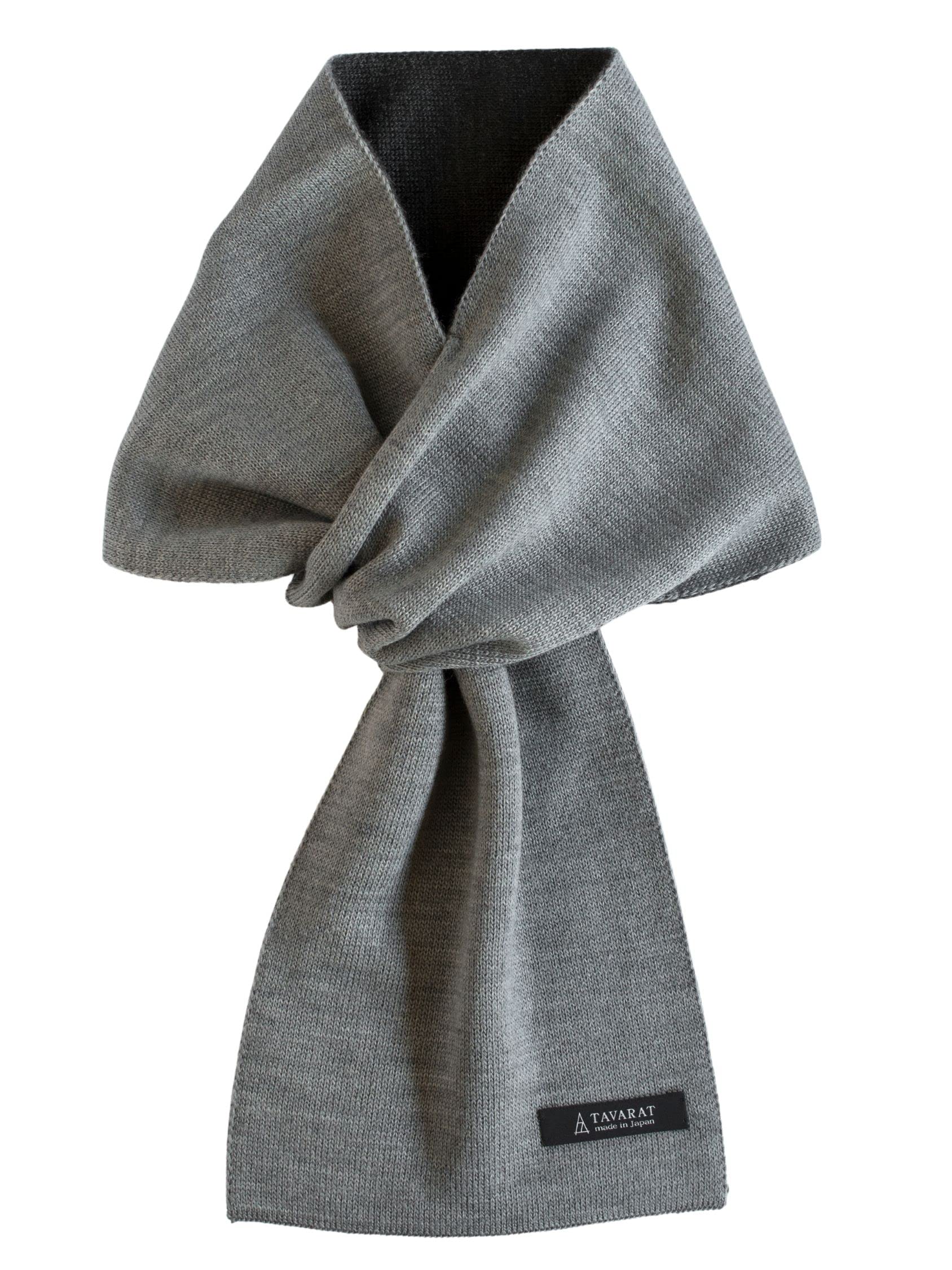 

TAVARAT Сделано в однотонном цвете Мини-шарф 3-секундный шарф, мужской, Япония, (Серо-угольный)