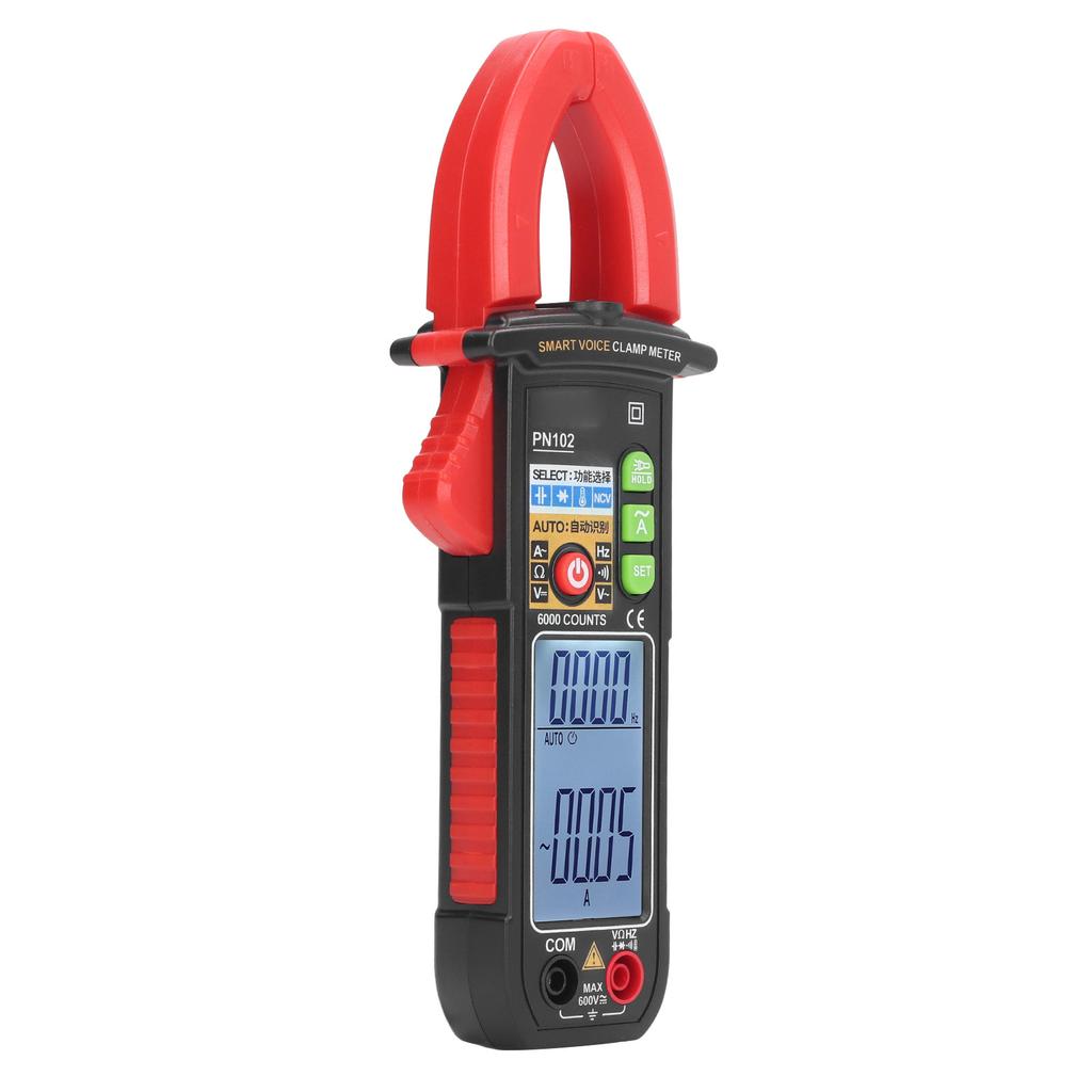6V to 600V Clamp Meter Voice Broadcast Multimeter Tester Auto Ranging AC DC Current Voltage Meter for Electricians