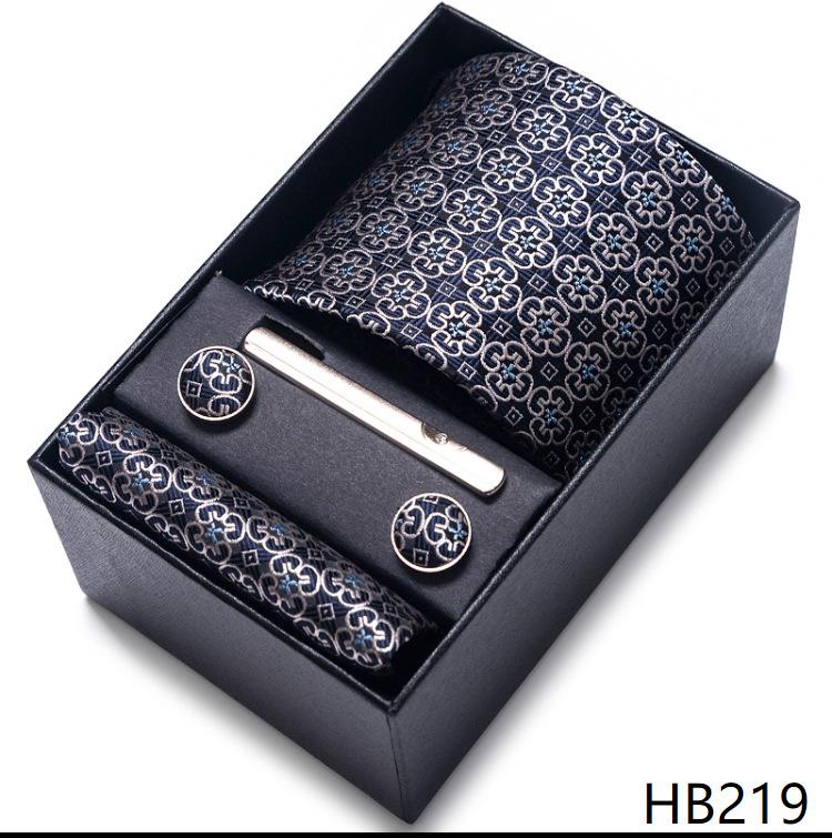 Gift Box Men'S 8Cm Tie Business Dress Jacquard Yarn Business Career Tie Set Men