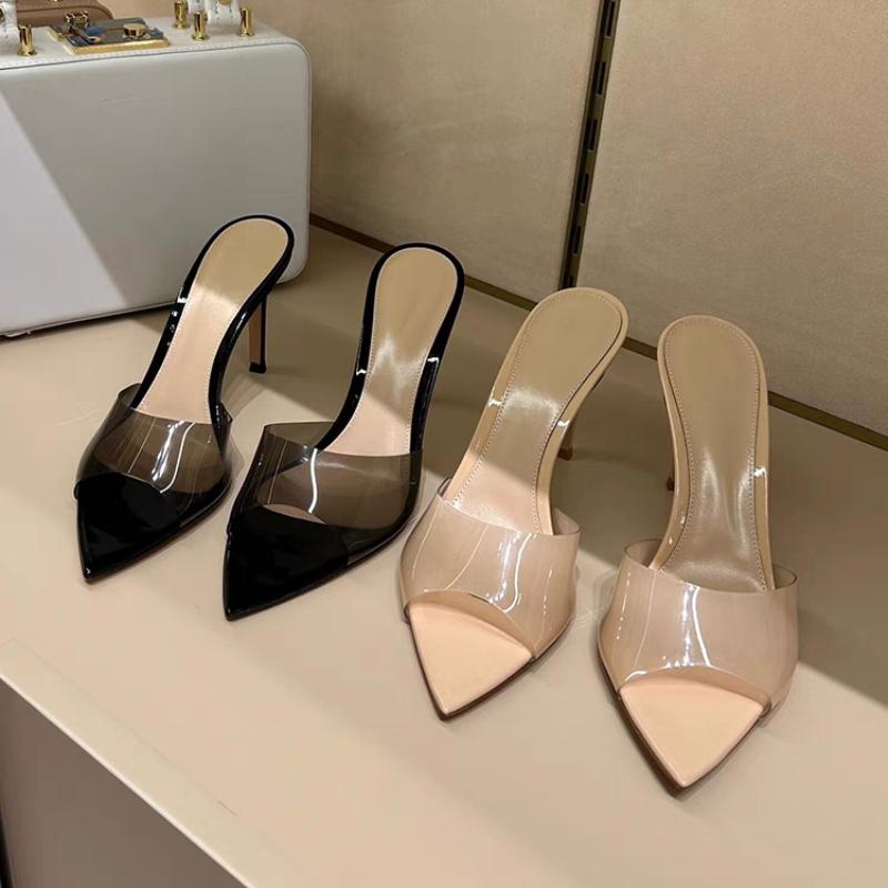 Fashion Sexy High Heels Women Slippers Designer Heeled Sandals Woman Shoes Summer 2025 Brand Home Slides Elegant Flip Flops Sandalias