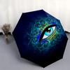 Eye Mandala Theme 8 Bone Hand Automatic Folding Umbrella, Compact and Portable Design, A Perfect Gift for Birthday, Christmas or Business Us
