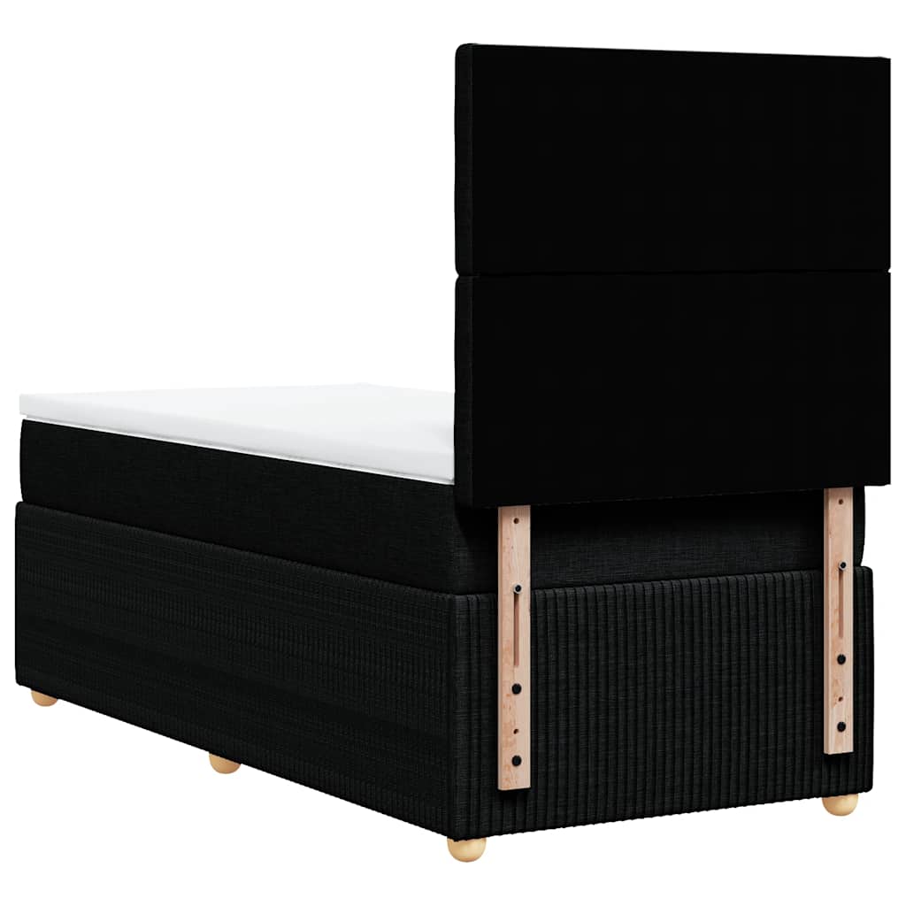 Boxspringbett mit Matratze Schwarz 80 x 200 cm Stoff