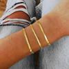 Gold Color Flat Snake Chain Bracelets for Women, Stainless Steel Herringbone Figaro Rope Italian Chain, Length Adjustable