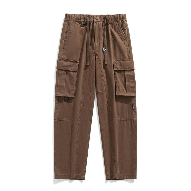 

Spring and Autumn New Straight Cotton Casual Overalls Trousers Loose and Versatile. 4XL