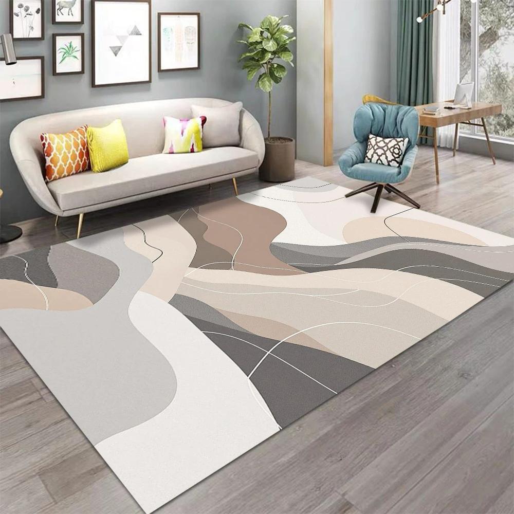 Modern Abstract Geometric Pattern Area Rug for Living Room, Children's Floor, Bedroom, Sofa Cushion, Home Decoration