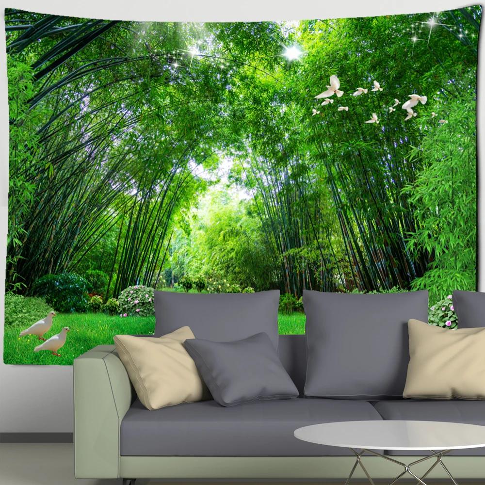 Forest River Wall Tapestry - Nature Landscape HD Print, Calming Waterfall Scene for Bedroom & Living Room Decor