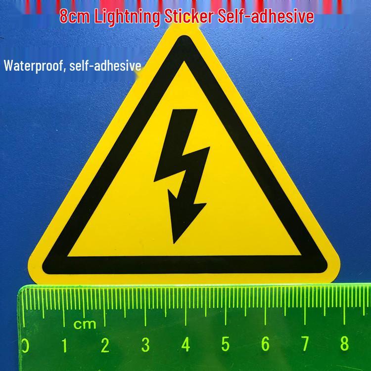 15cm Waterproof Wear-Resistant Electric Shock Warning Sticker for Electrical Equipment 