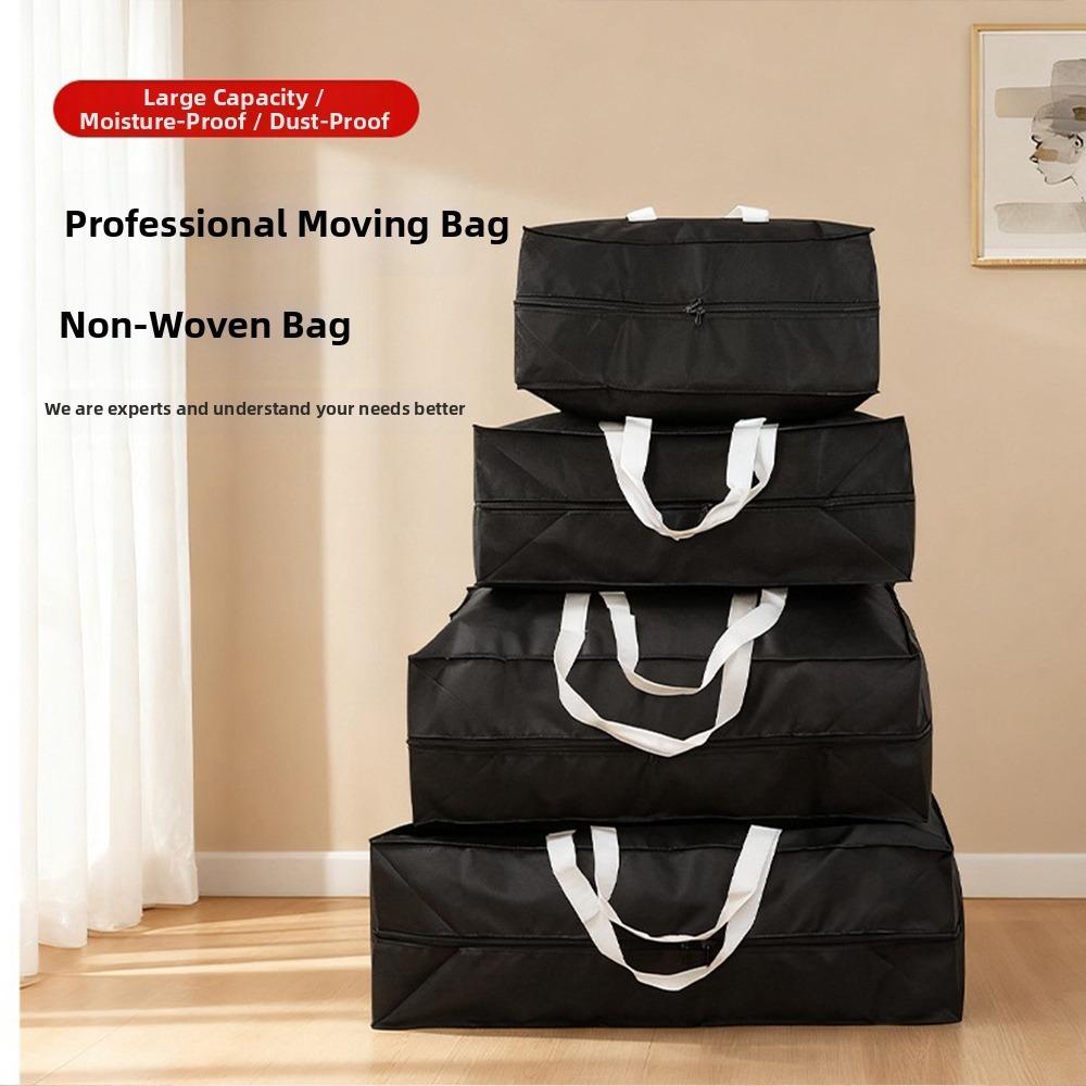 High Quality Extra Large Moving Luggage Bags 4 Sizes Waterproof Non-woven Fabric Cubes Black Laundry Shopping Bag