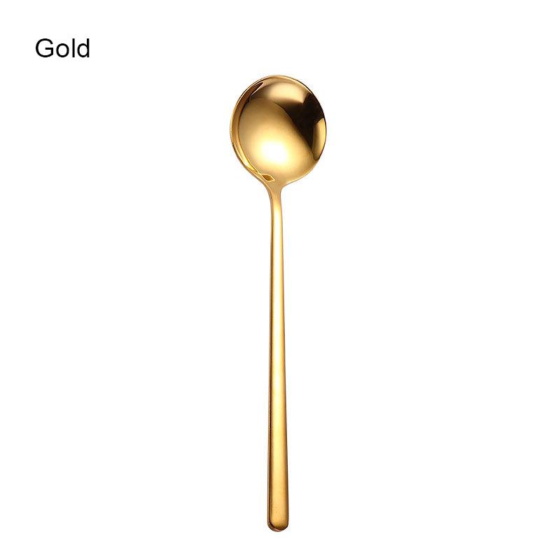 Korean Spoon Stainless Steel Exquisite Long Handle Spoon Soup Kitchenware Dessert Spoon Kitchen Tableware Akcesoria Kuchenne