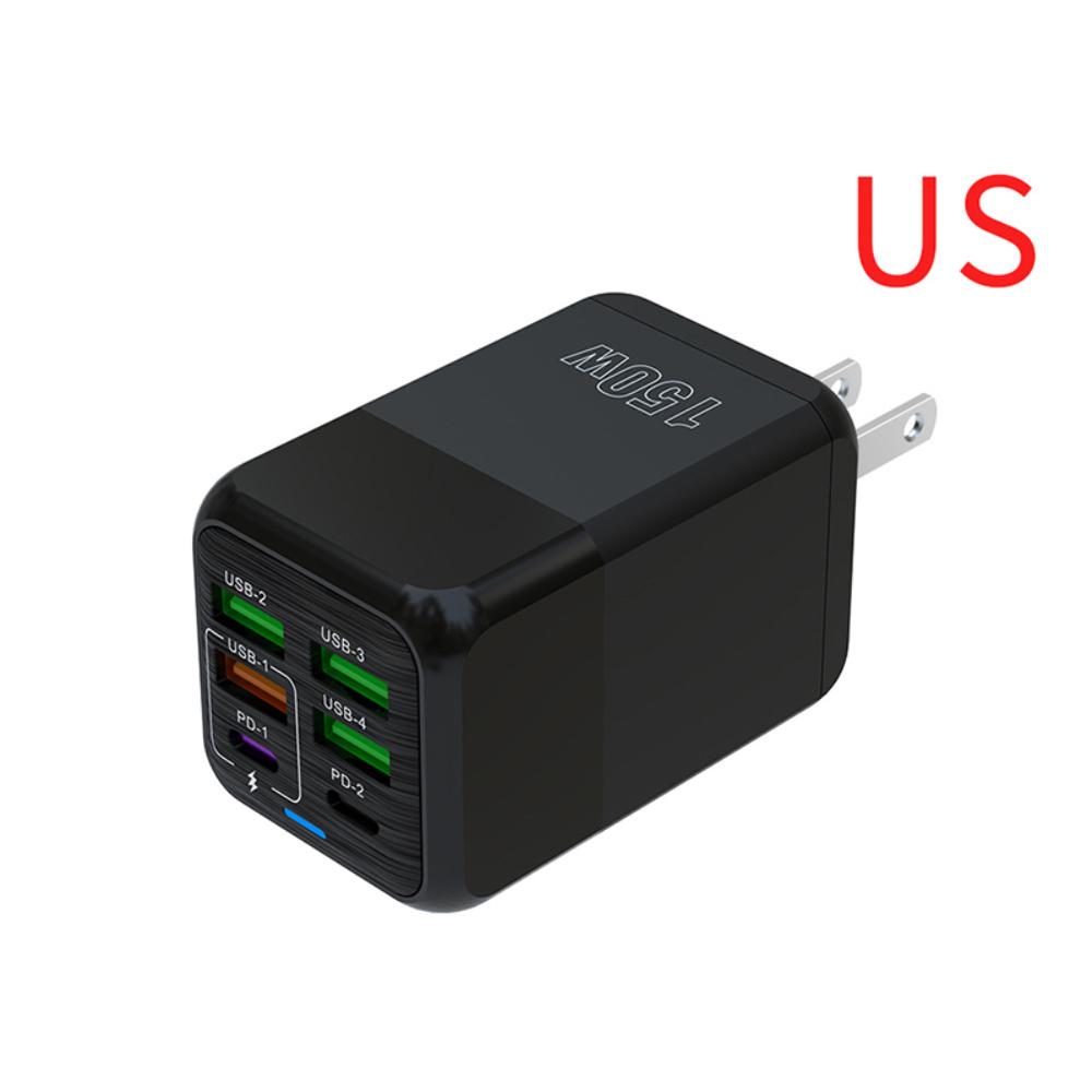 150W Fast Charger PD USB Phones Charger Quick Charge Adapter 6 Ports EU/US/UK For iPhone Samsung Huawei Plug Wall Adapter