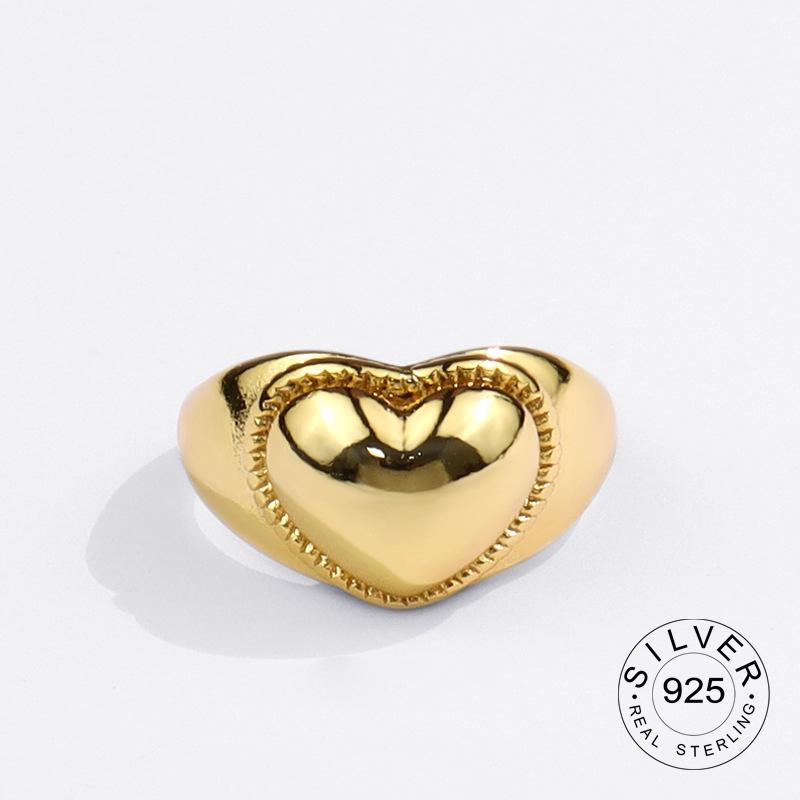 Real 925 Silver Rings For Women vintage gold bump Engagement Rings Silver 925 Jewelry Anillos Mujer