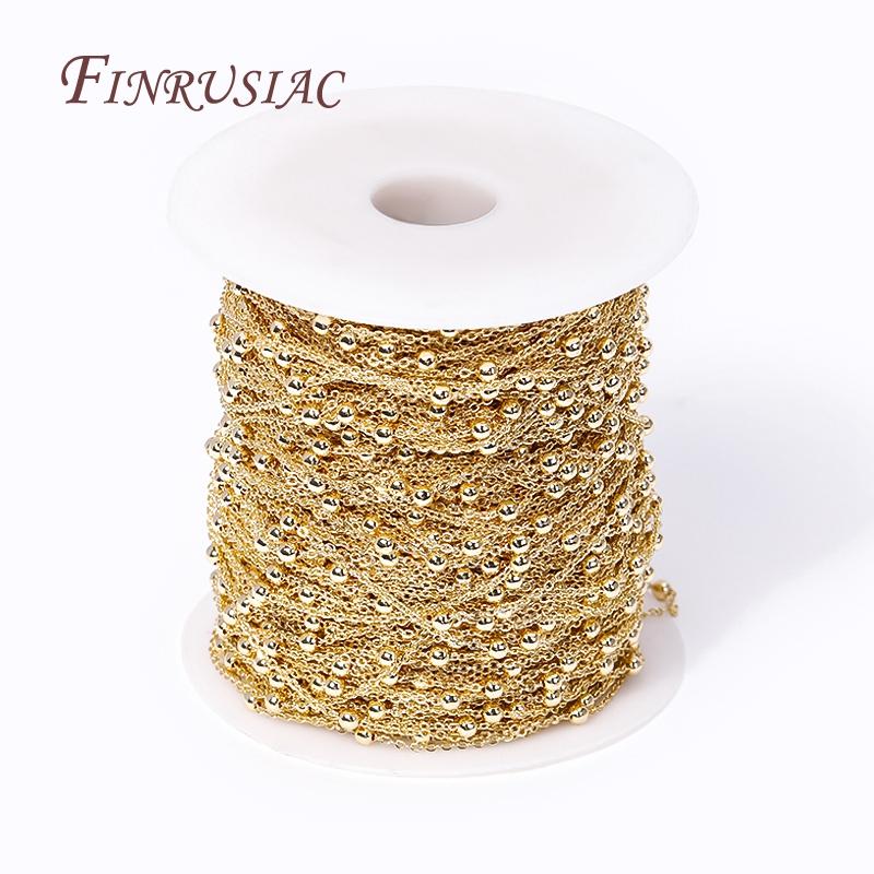 Multi Styles Metal Bulk Chains Wholesale High Quality 14K Gold Plated Spool Chains For DIY Handmade Jewellery Making Supplies