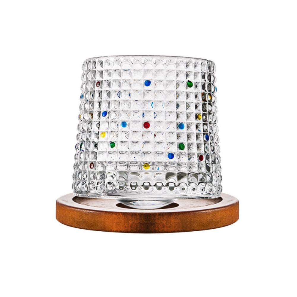 With Base Brandy Glass Rotating Wine Cup Bar Accessory Spinning Whiskey Glass  Man Gift