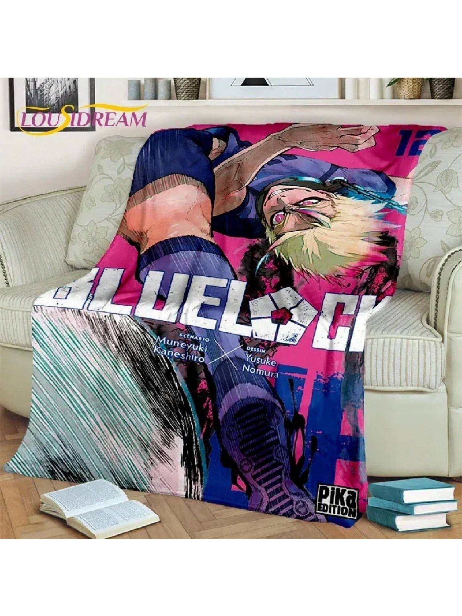 

3D Мультяшный Футбольный Аниме Плед Blue Lock, Мягкий Плед для Дома, Спальни, Кровати, Дивана, Пикника, Путешествий, Офиса 75X95CM серый