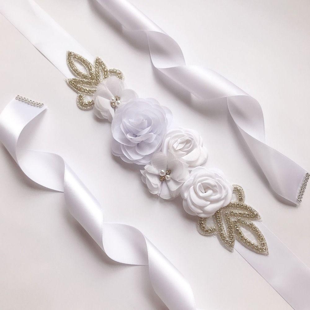 Rhinestone Beaded Women's Beaded Flower Belt Creative Bridal Rhinestone Belt Bridesmaids