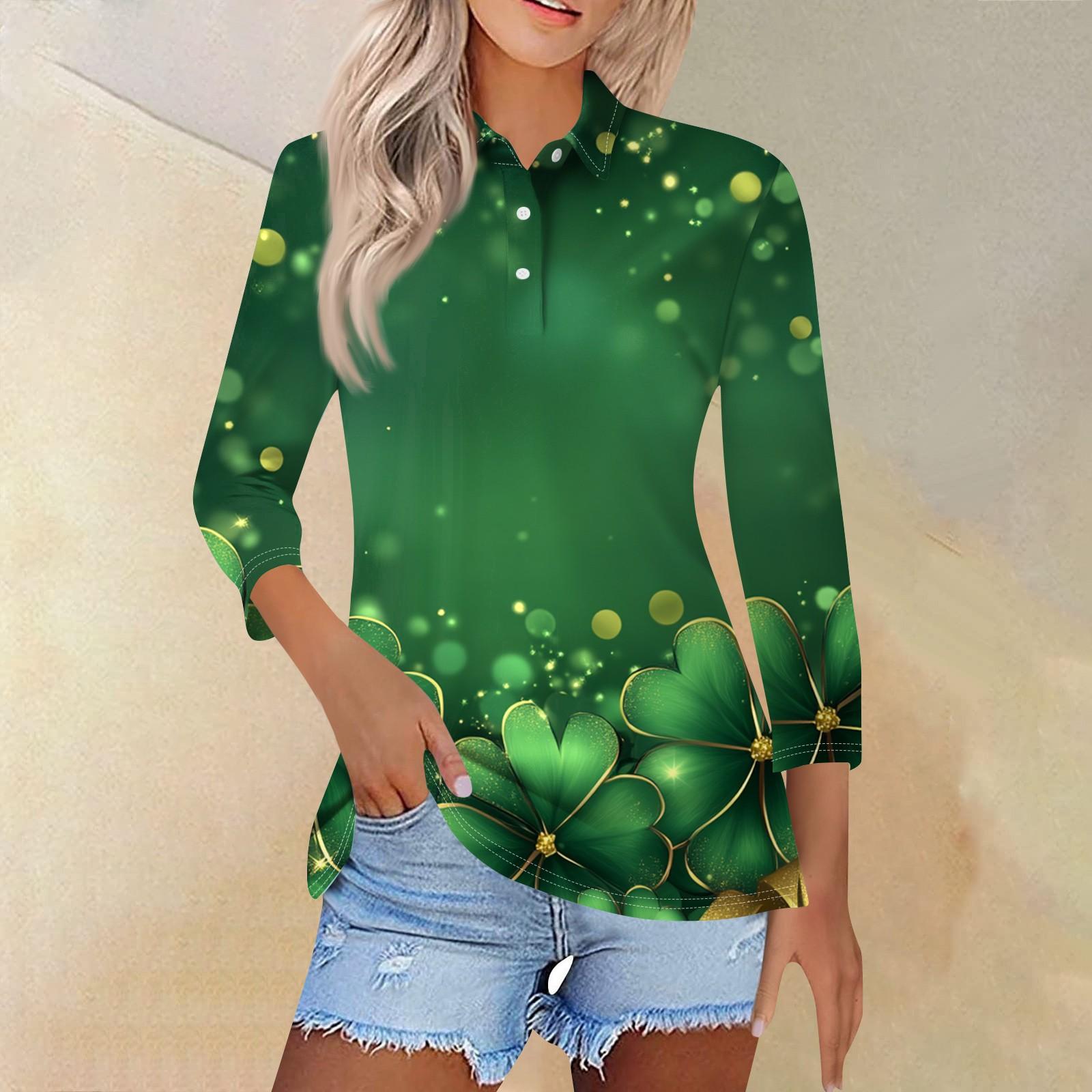 

Женская модная повседневная рубашка с отворотом и рукавом 3/4, женские топы на пуговицах S