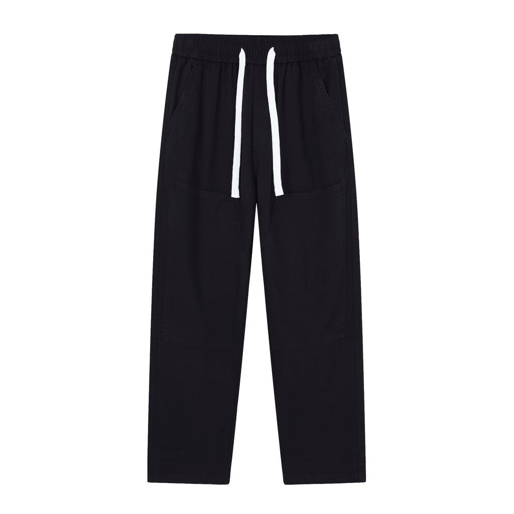 Mingge | American tooling trendy brand loose straight casual pants men's autumn new splicing elastic waist long pants