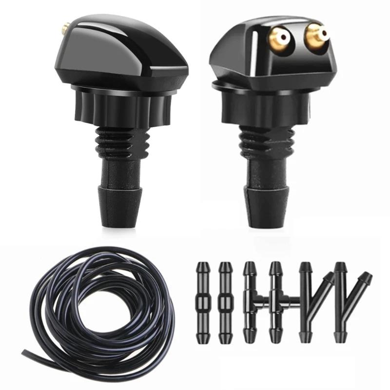 Universal Windshield Washer Nozzle Kit - Replacement Jets for Most Car Models, Easy to Install