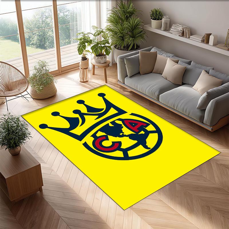 Club America Printed Crystal Velvet Area Rug, Soft Anti-Slip Water Absorbent Floor Mat for Living Room Bedroom