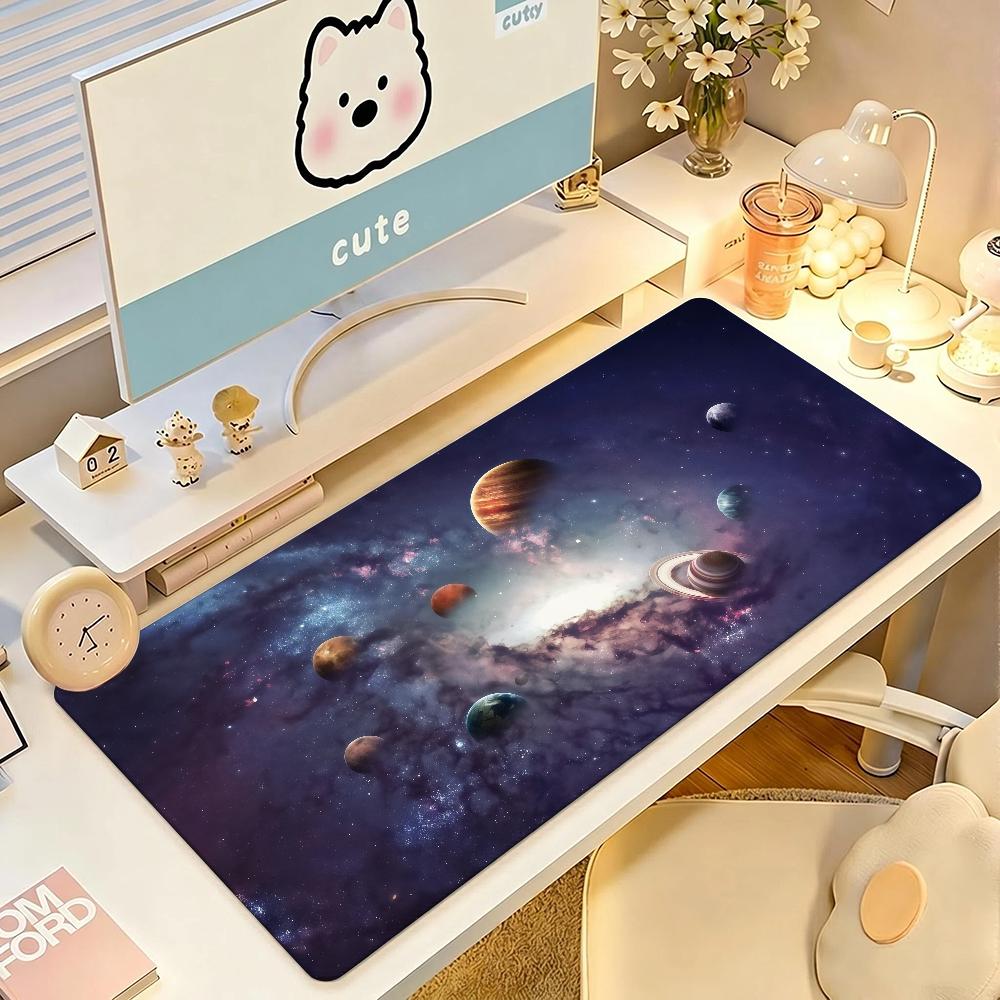 New Solar System Space Mouse Pad Anti Slip Rubber Edge Locked Thickened Laptop Gaming Desk Mat