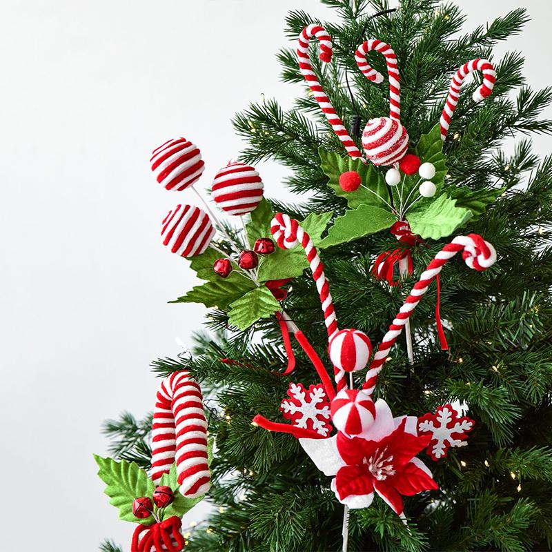 1 Stück Weihnachtsbaum Zuckerstangen Picks Feiertage Wolle Bonbonrolle Dekorationen Neujahrsbaumdeko Büro Mehrere Optionen verfügbar