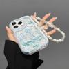 Blue Ocean Jellyfish Pattern Clear Phone Case For iPhone 11 12 13 14 15 16 17 Pro Max 16E 17E With Lanyard Wavy-edge Soft Cover