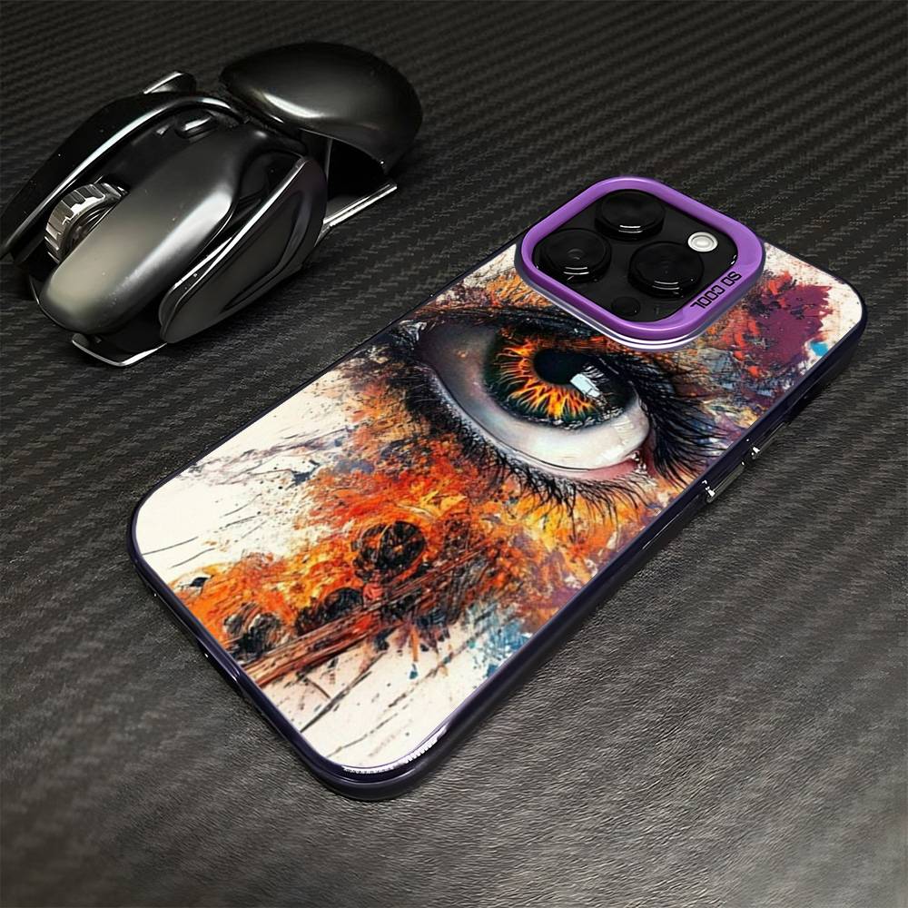 

Splashed ink with colored pupils Phone Case For iPhone17,16,15,14,13,12,11 Plus,Pro Max Purple Matte Shockproof Cover iPhone16se4