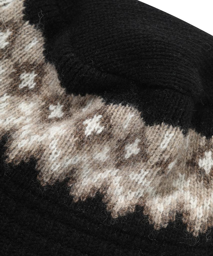 COVERNAT Logo Jacquard Lambswool Bucket Hat Black