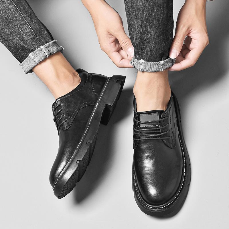 Módní ležérní pánské kožené boty Módní minimalistický a všestranný styl Volný čas Obchodní Párty Kancelář Svatební šaty Boty pro dospělé