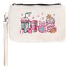 Canvas Cotton Linen Cosmetic Bag Large Capacity Casual Skincare Pouch Breathable Cute Printed Handbag Bathroom Shower Travel Bag